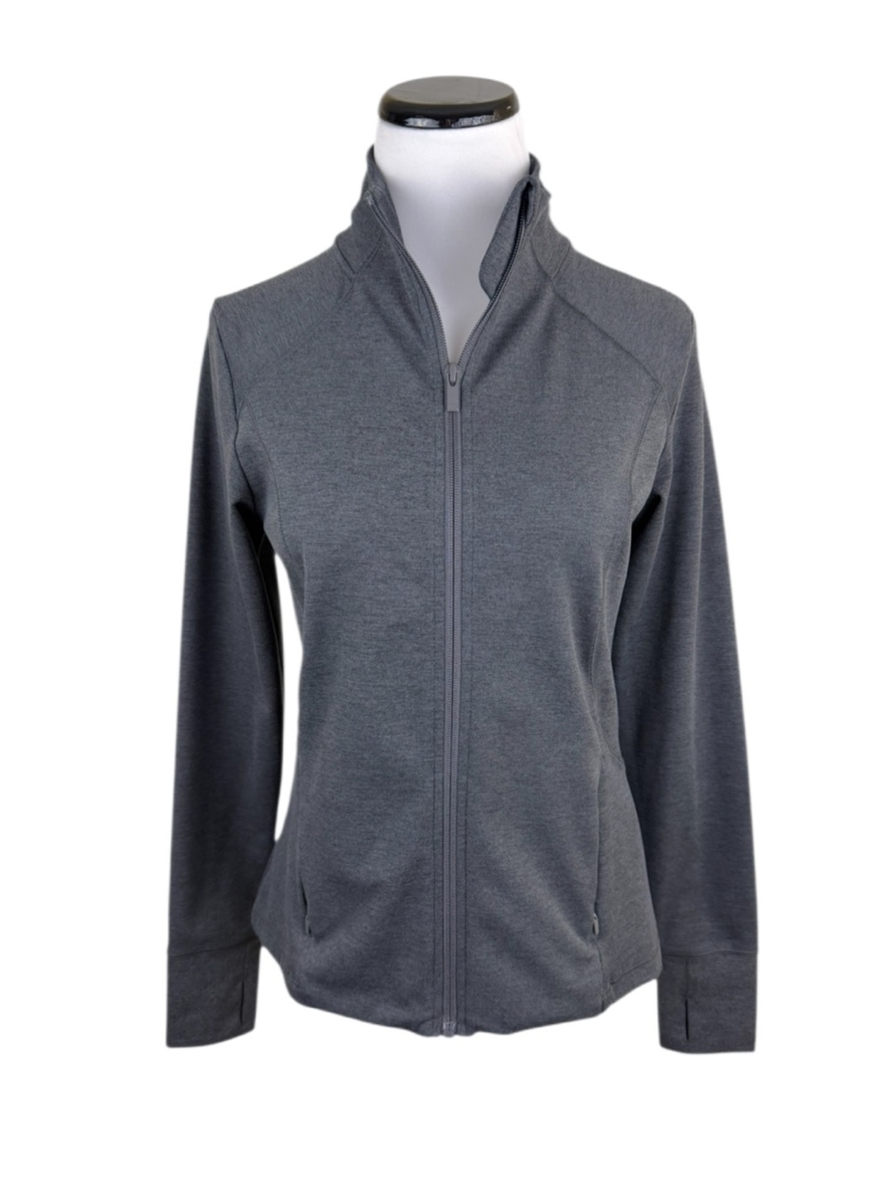 All In Motion Full Zip Jacket Top Gray Size Small